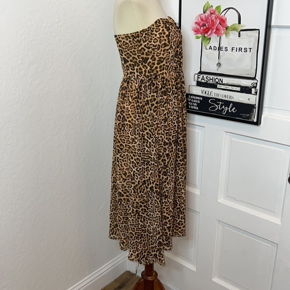 NWOT Lovers + Friends Cheetah Print Marcus Strapless Midi Dress Size S - Picture 4 of 9
